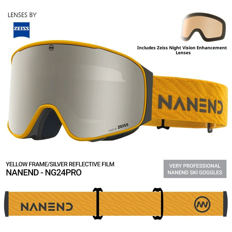 NANEND 25-year-old ZEISS framed flip-up double-layer anti-fog ski goggles NG24 PRO