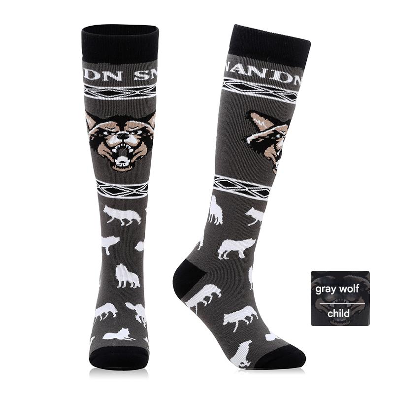 NANEND Children's warm, extra long and thick cartoon pattern cotton socks for outdoor sports