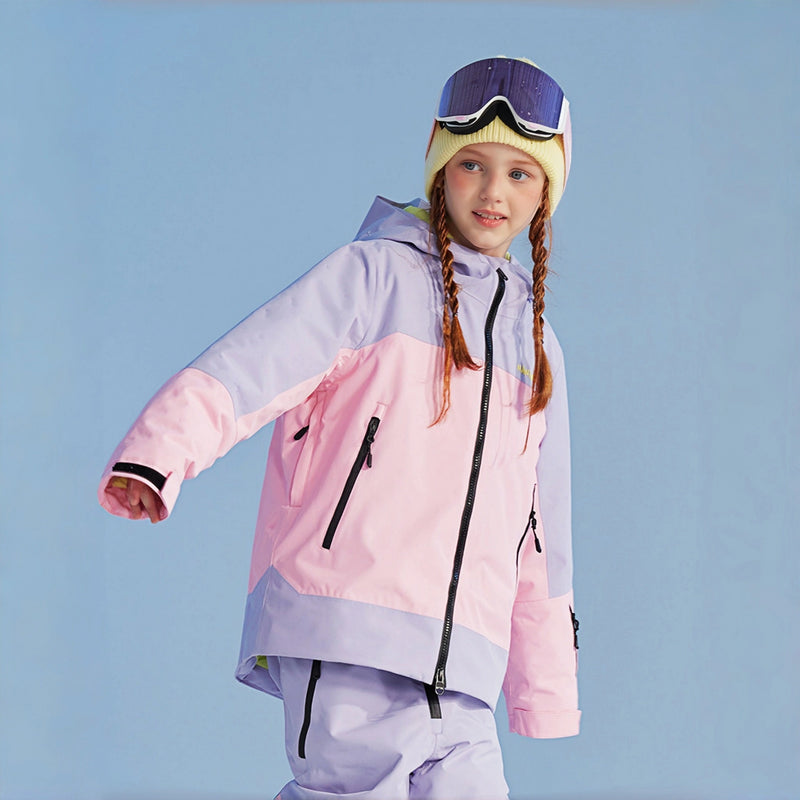 Color-Block Padded Kids' Ski Jacket – Unisex