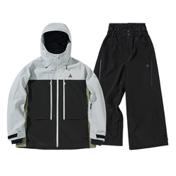 NANEND New 3L Spliced Snowboard Ski Suit Set, High Wear-resistant Waterproof Warm Snow Suit for Men and Women