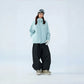 Watercolor Series 3L Insulated Ski Suit Set – Unisex (Cream Blue Jacket + Black Pants) - NANEND