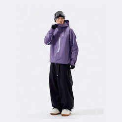 Black Warrior Reflective Trim Hard Shell Ski Suit Set – Unisex