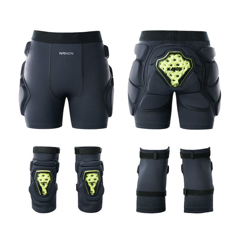 NANEND Inner protective hip and knee pad set for single and double skis, unisex, adult size