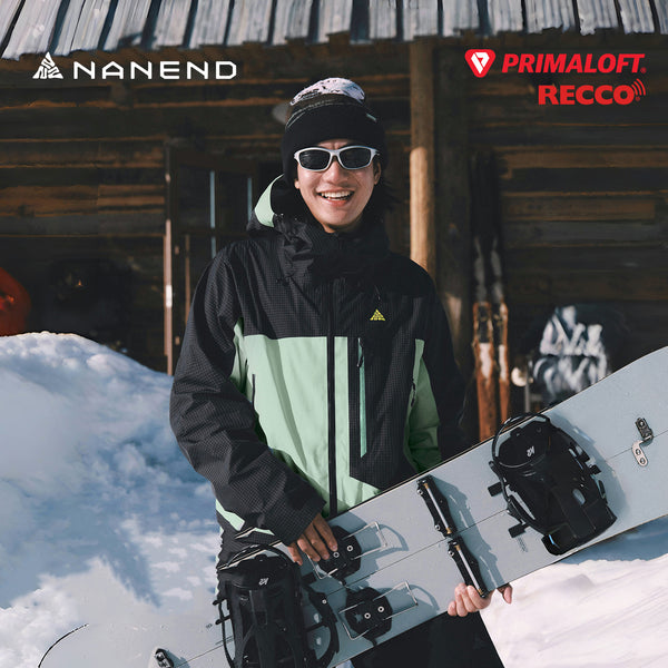 Nanend 25 new plaid color matching P cotton RECCO padded ski jacket single board 3L warm ski suit