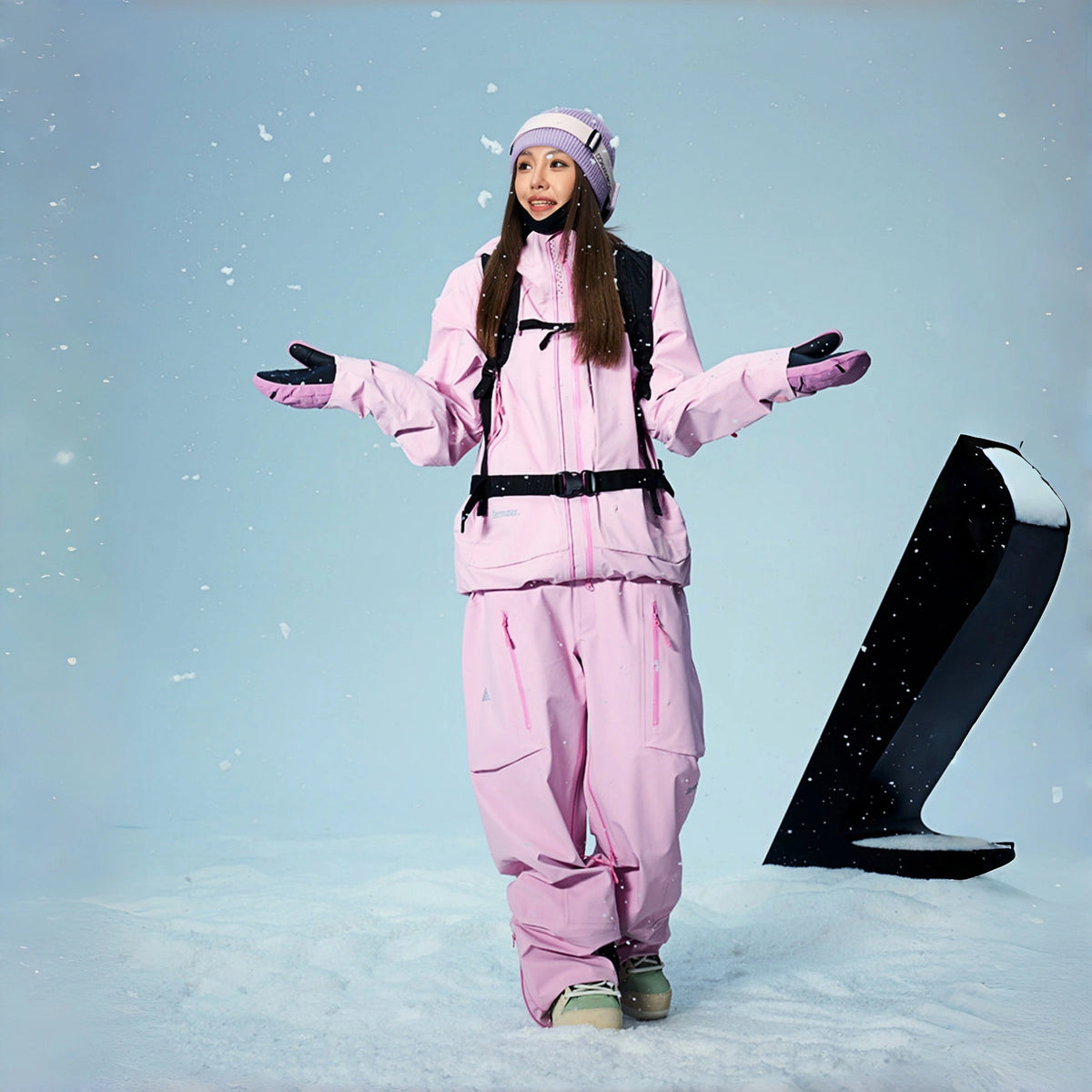 Skyline PRO 3L Hard Shell Ski Suit Set – Unisex (Dusk Snow Pink Jacket + Dusk Snow Pink Pants) - NANEND