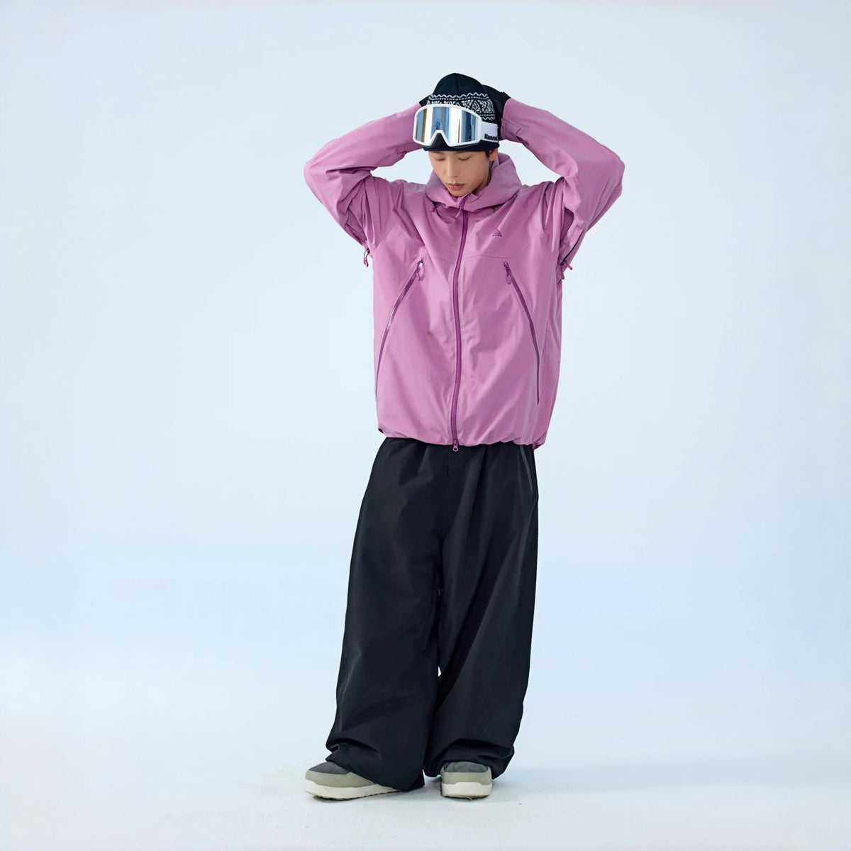 Watercolor Series 3L Insulated Ski Suit Set – Unisex (Spring Lotus Pink Jacket + Black Pants) - NANEND