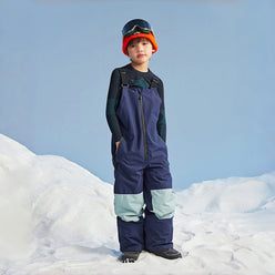 Waterproof Color-Block Kids' Ski Bibs – Unisex (Sky Azure Blue) – NANEND