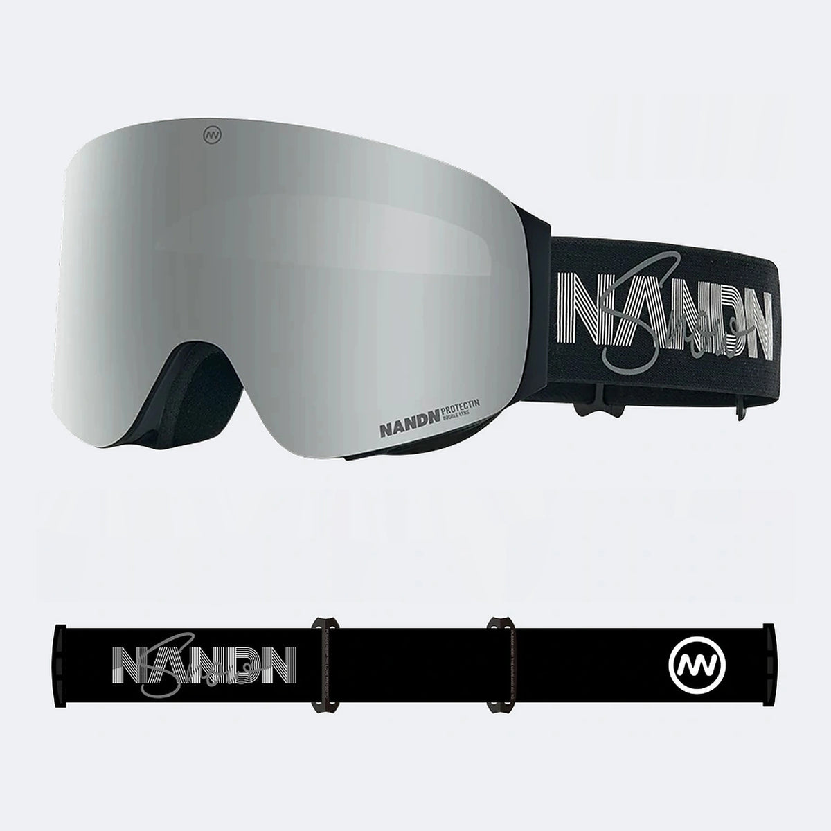 OTG Cylindrical breathable HD anti-fog flip-up ski goggles NG17 (Black Silver Lava Gray VLT 12%) – NANEND