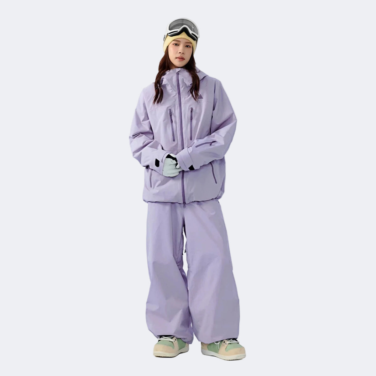 Women's 3L Fully Seam-Sealed Waterproof Ski Suit Set (Thickened, Loose Fit)