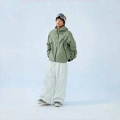 Watercolor Series 3L Insulated Ski Suit Set – Unisex (Pine Sage Green Jacket + Aurora White Pants) - NANEND