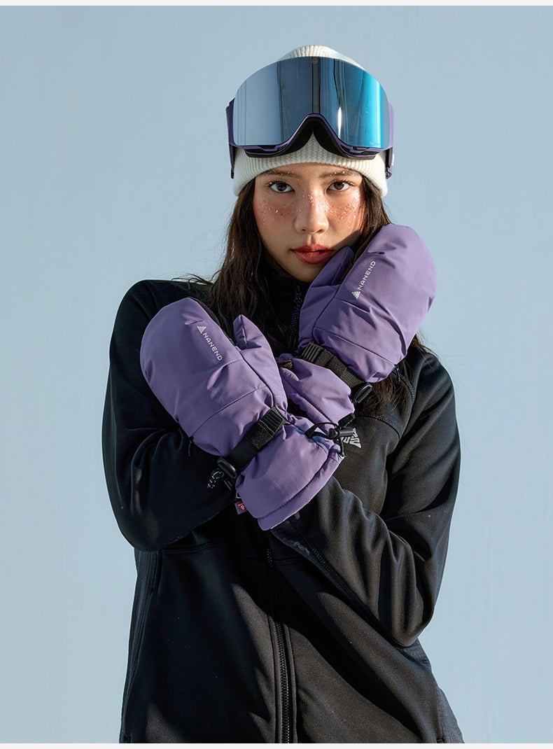 NANEND Primaloft Gold Label P Cotton Powder Long Ski Gloves for Men and Women
