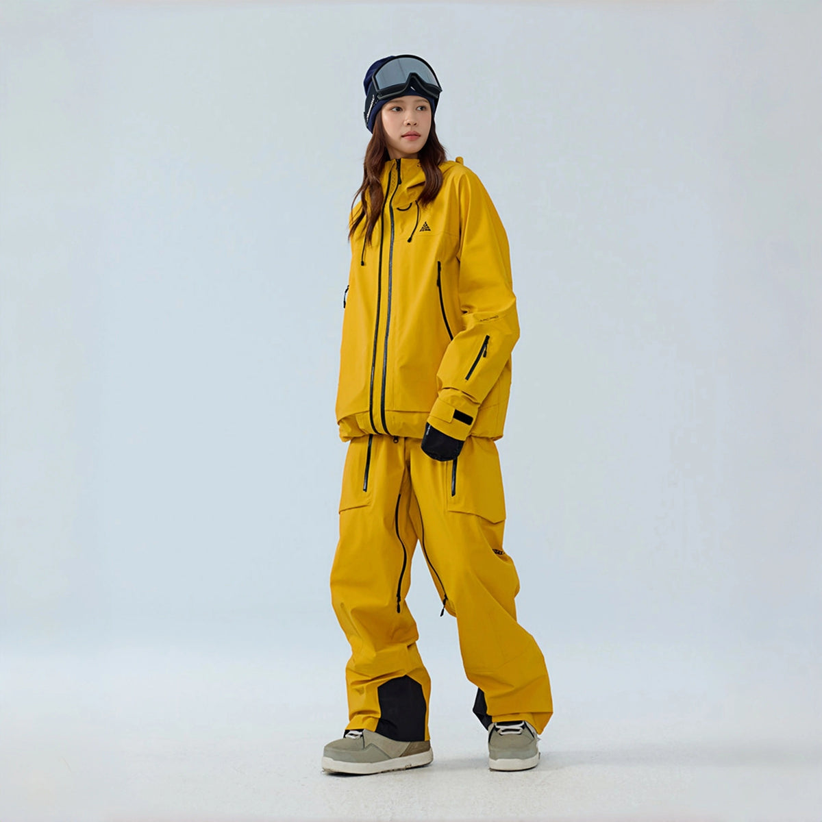 Skyline PRO 3L Hard Shell Ski Suit Set – Unisex (Sea Pine Yellow Jacket + Sea Pine Yellow Pants) - NANEND