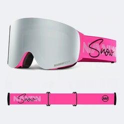 OTG Cylindrical breathable HD anti-fog flip-up ski goggles NG17 (Pink Frame with Laser Silver VLT 12%) – NANEND