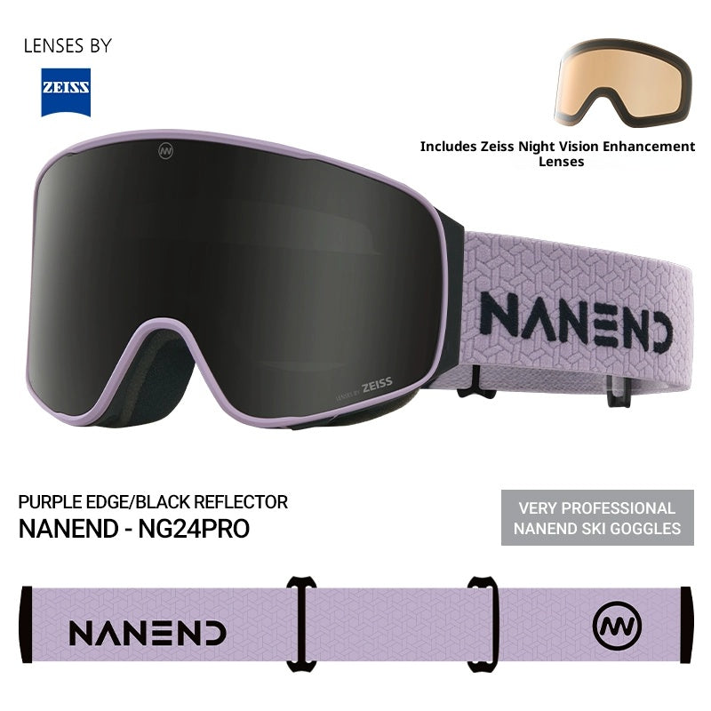 NANEND 25-year-old ZEISS framed flip-up double-layer anti-fog ski goggles NG24 PRO