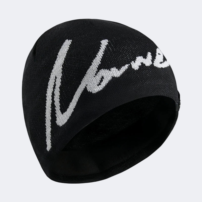 Merino Wool Blend Jacquard Knit Ski Beanie (Black) – NANEND
