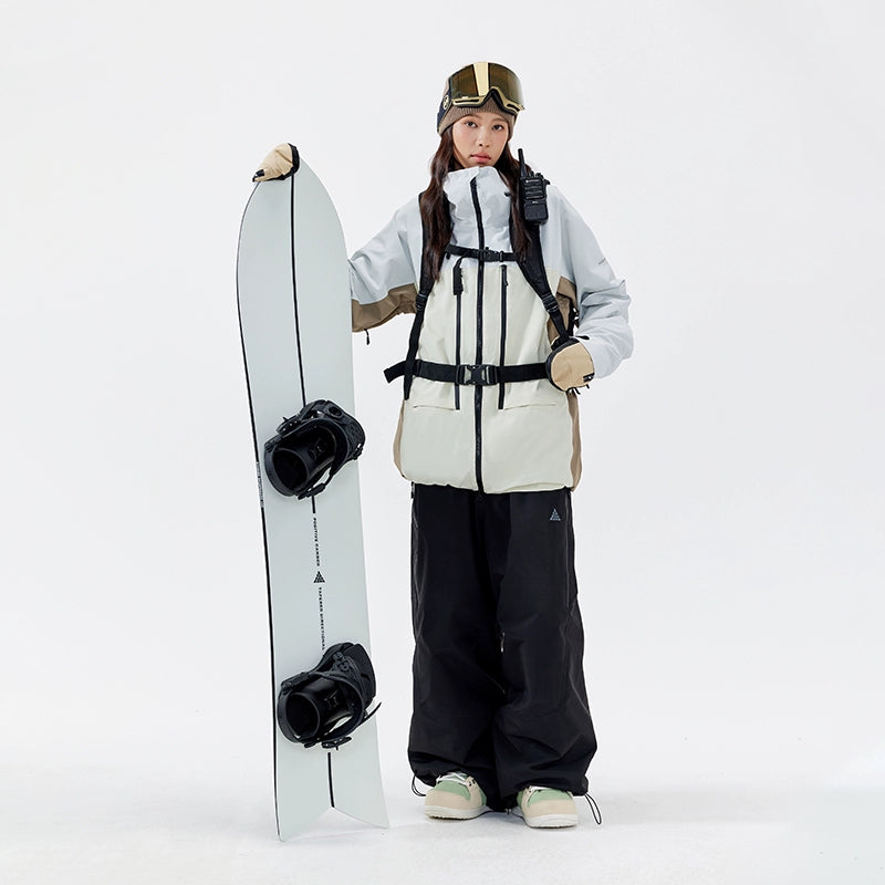 NANEND New 3L Spliced Snowboard Ski Suit Set, High Wear-resistant Waterproof Warm Snow Suit for Men and Women