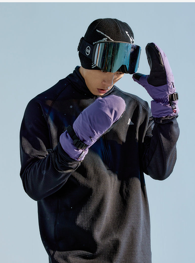 NANEND Primaloft Gold Label P Cotton Powder Long Ski Gloves for Men and Women