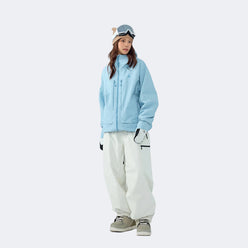 Skyline NOVA Insulated Snowboard Suit Set – Unisex (Bright Ice Blue Jacket + Aurora White Pants) - NANEND
