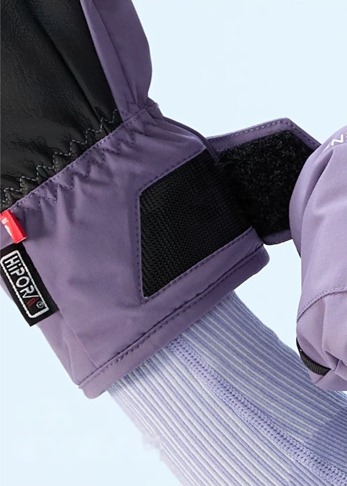 Black palm, hook-and-loop wrist strap and ribbed knit cuff - NANEND PrimaLoft® Professional Waterproof Ski Gloves