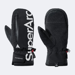 Black ski mittens, product shot - NANEND Skyline Series PrimaLoft® Kevlar® Waterproof Abrasion-Resistant Ski Gloves