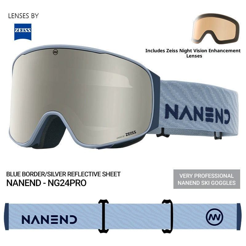 NANEND 25-year-old ZEISS framed flip-up double-layer anti-fog ski goggles NG24 PRO