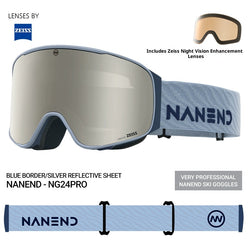 NANEND 25-year-old ZEISS framed flip-up double-layer anti-fog ski goggles NG24 PRO