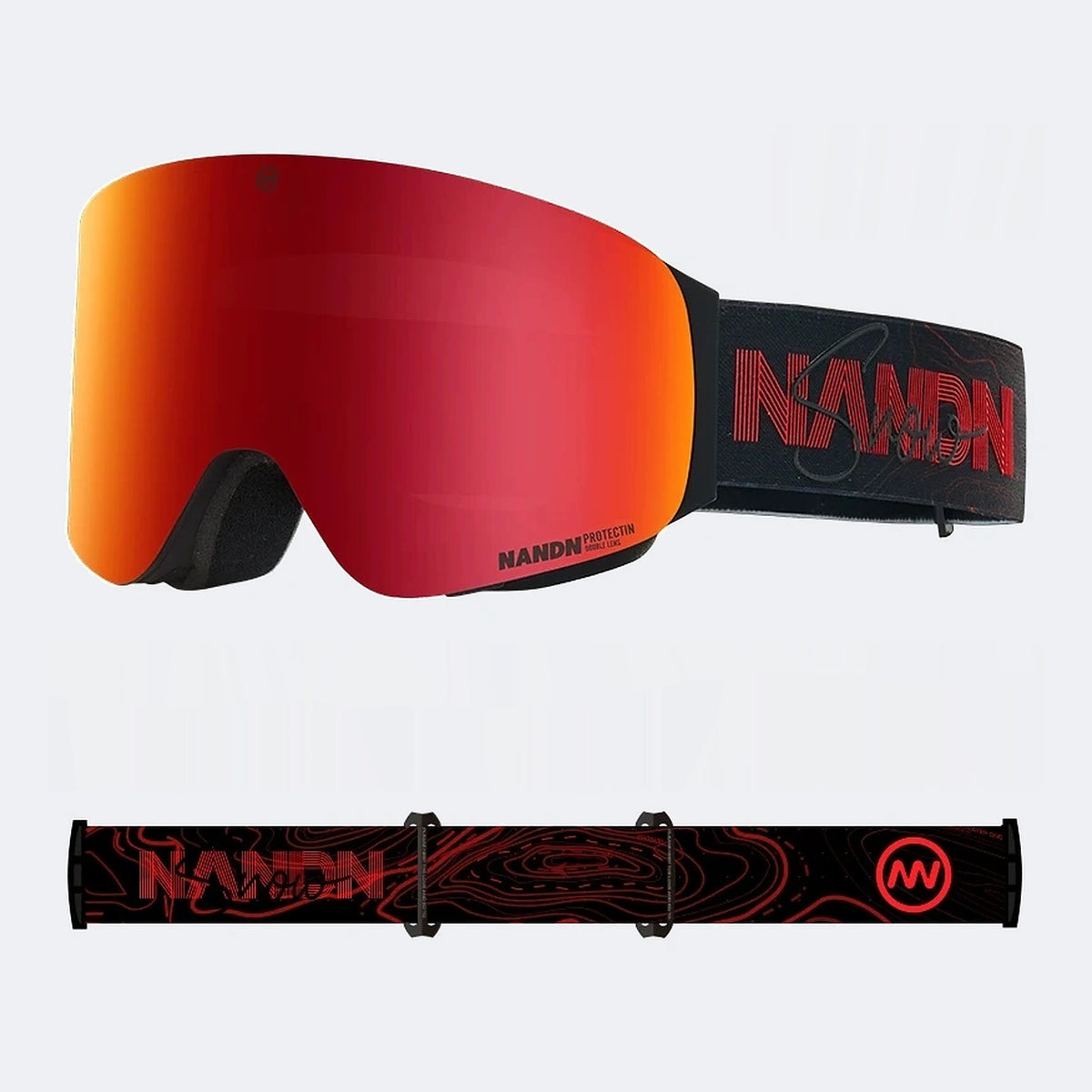 OTG Cylindrical breathable HD anti-fog flip-up ski goggles NG17 (Dark Crimson Red VLT 19%) – NANEND