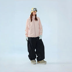 Watercolor Series 3L Insulated Ski Suit Set – Unisex (Spring Lotus Pink Jacket + Black Pants) - NANEND