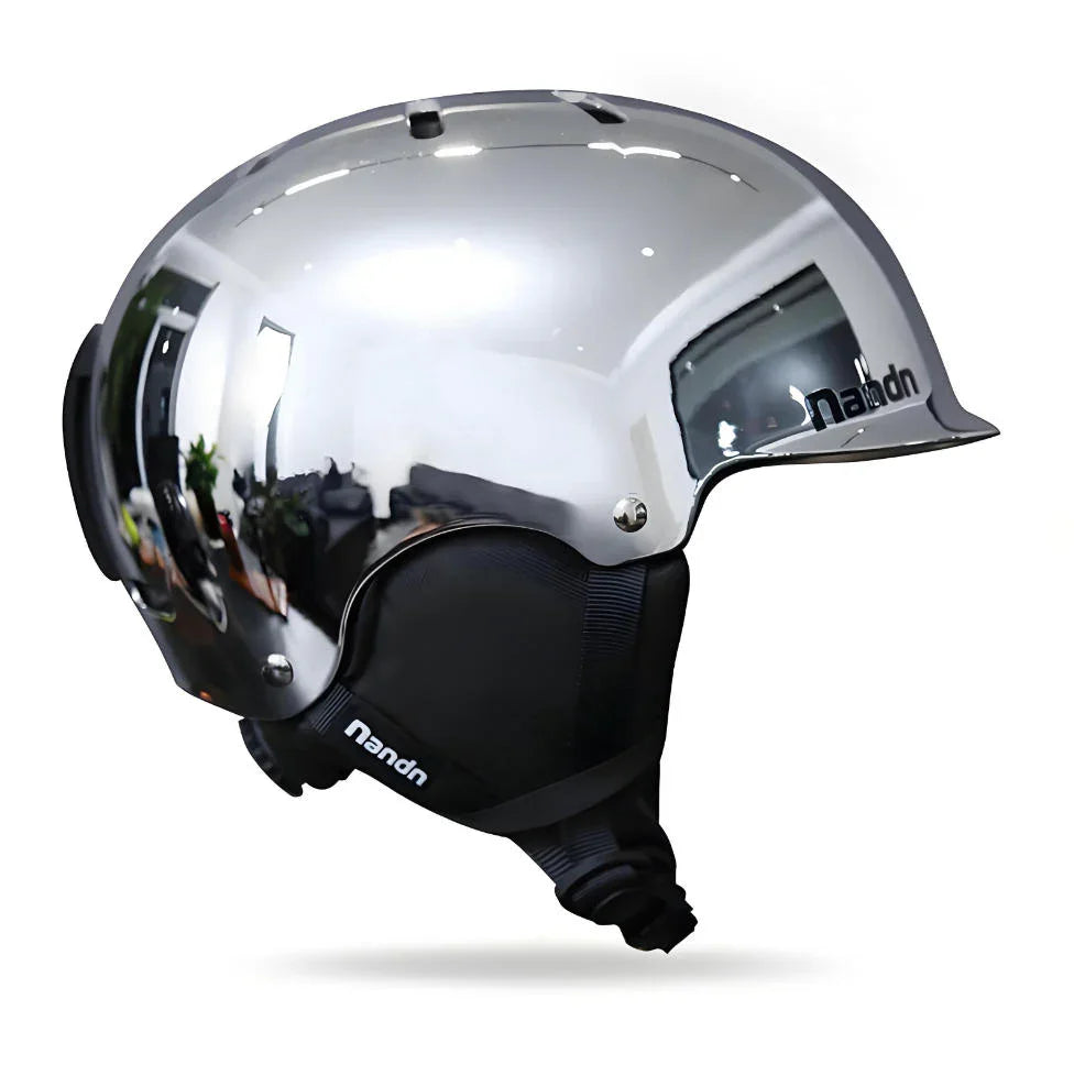 NANEND Wide-brimmed warm laser gradient electroplated silver ski helmet NT31 III