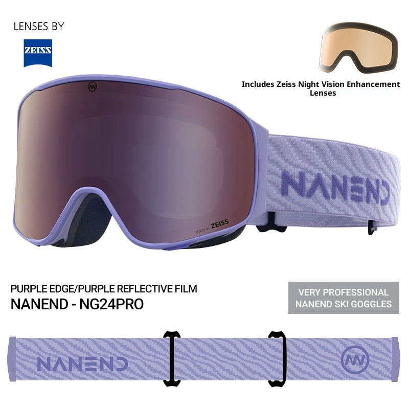 NANEND 25-year-old ZEISS framed flip-up double-layer anti-fog ski goggles NG24 PRO