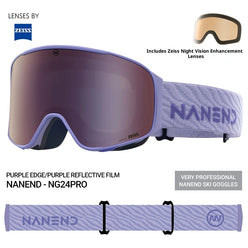 NANEND 25-year-old ZEISS framed flip-up double-layer anti-fog ski goggles NG24 PRO