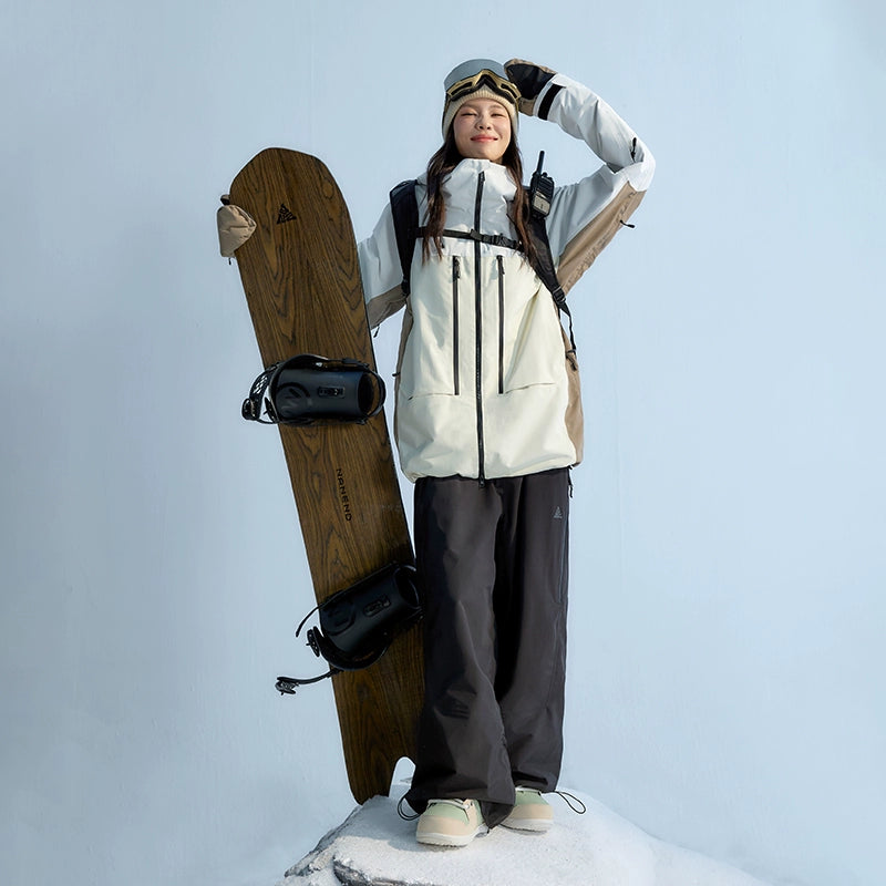 NANEND New 3L Spliced Snowboard Ski Suit Set, High Wear-resistant Waterproof Warm Snow Suit for Men and Women