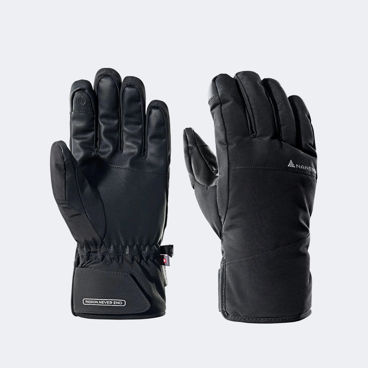 PrimaLoft Gold Waterproof Abrasion-Resistant Ski Gloves (Black) - NANEND