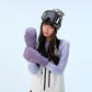 Model wearing Smoky Purple NANEND PrimaLoft® Professional waterproof ski mittens, viewed from the side (Smoky Purple)
