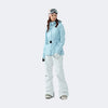 Butterfly Shadow Series Women's Slim-Fit 3L Waterproof & Insulated Ski Suit Set (Ice-blue jacket + white pants) - NANEND