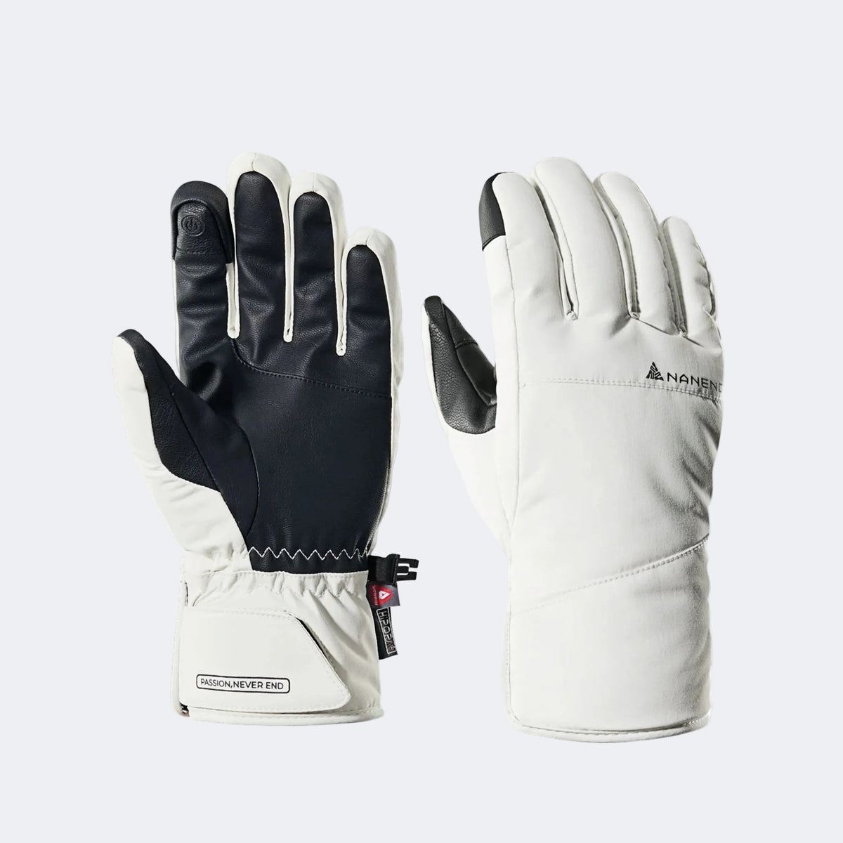 PrimaLoft Gold Waterproof Abrasion-Resistant Ski Gloves (Aurora White) - NANEND