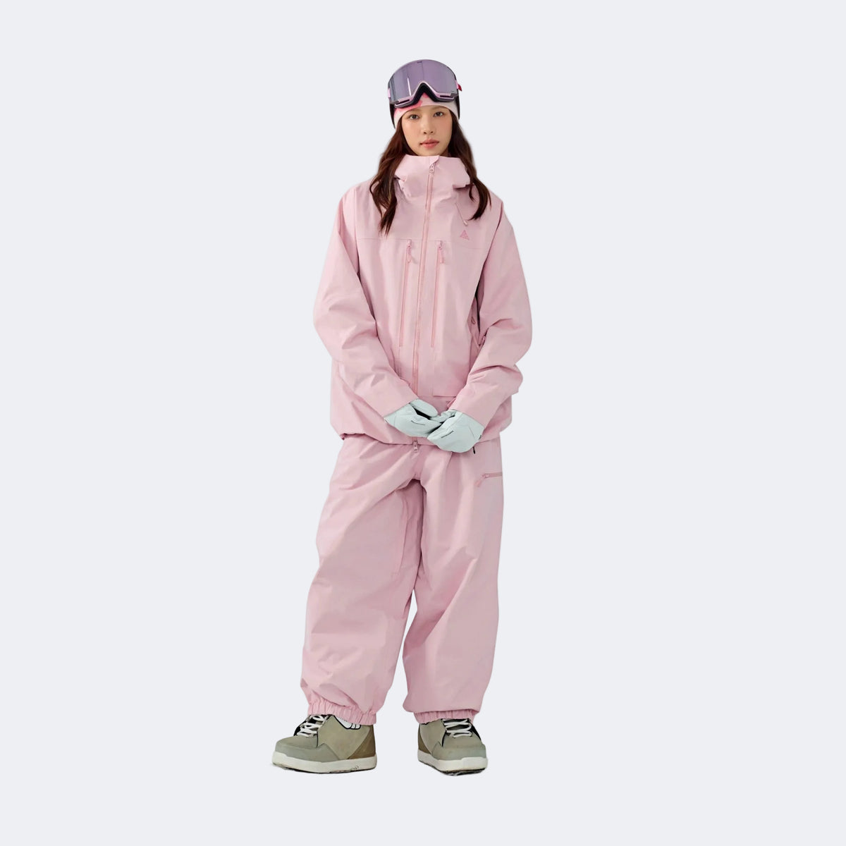 Skyline NOVA Insulated Snowboard Suit Set – Unisex (Cloud Ice Pink Jacket + Cloud Ice Pink Pants) - NANEND