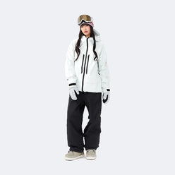 Rime – Professional Waterproof Ski Suit Set – Unisex (Peak White Jacket + Black Pants) - NANEND