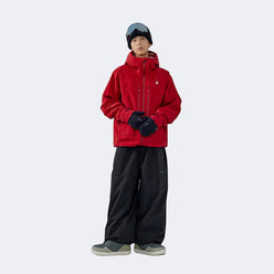 Skyline NOVA Insulated Snowboard Suit Set – Unisex (Cinnabar Red Jacket + Black Pants) - NANEND
