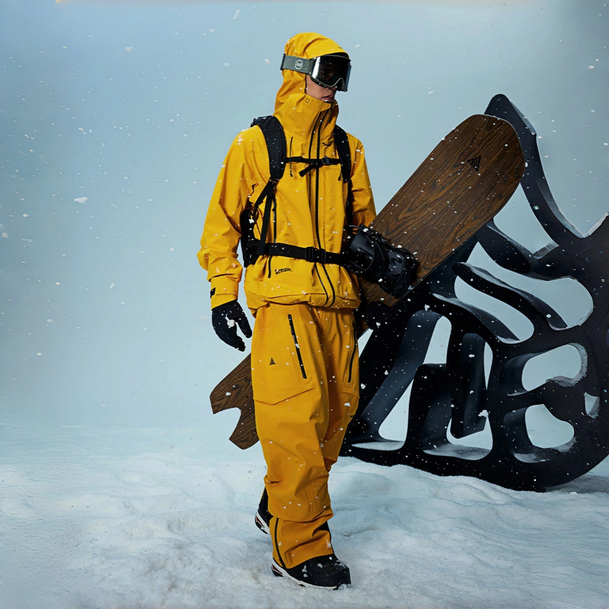 Skyline PRO 3L Hard Shell Ski Suit Set – Unisex (Sea Pine Yellow Jacket + Sea Pine Yellow Pants) - NANEND