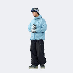 Skyline NOVA Insulated Snowboard Suit Set – Unisex (Bright Ice Blue Jacket + Black Pants) - NANEND