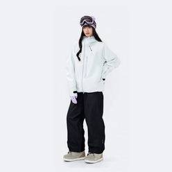 Black Warrior Reflective Trim Hard Shell Ski Suit Set – Unisex
