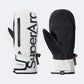 Aurora White ski mittens, product shot - NANEND Skyline Series PrimaLoft® Kevlar® Waterproof Abrasion-Resistant Ski Gloves
