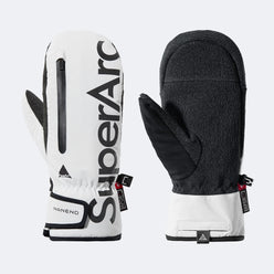 Aurora White ski mittens, product shot - NANEND Skyline Series PrimaLoft® Kevlar® Waterproof Abrasion-Resistant Ski Gloves