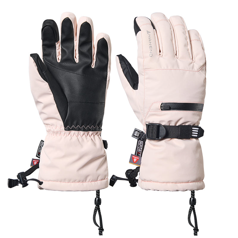 NANEND New Ski Gloves Professional Veneer Gold Standard P Cotton Five Fingers Thickened Waterproof and Warm NS5015