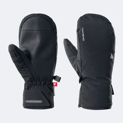 Black ski mittens, product shot - NANEND PrimaLoft® Professional Waterproof Ski Gloves (Black)