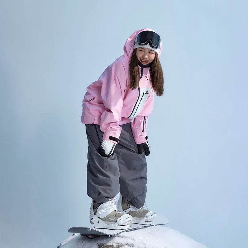 NANEND Snowboard Jacket, Ski Suit Waterproof and Wear-resistant 3L Pressed Glue Winter Outdoor Ski Gear