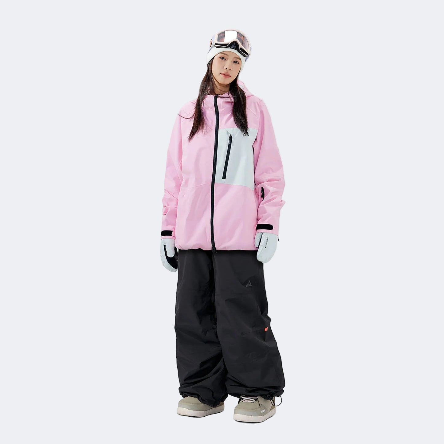 Clean-Fit color-blocked waterproof and warm ski suit set - NANEND