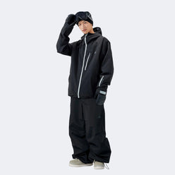 Clean-Fit color-blocked waterproof and warm ski suit set - NANEND
