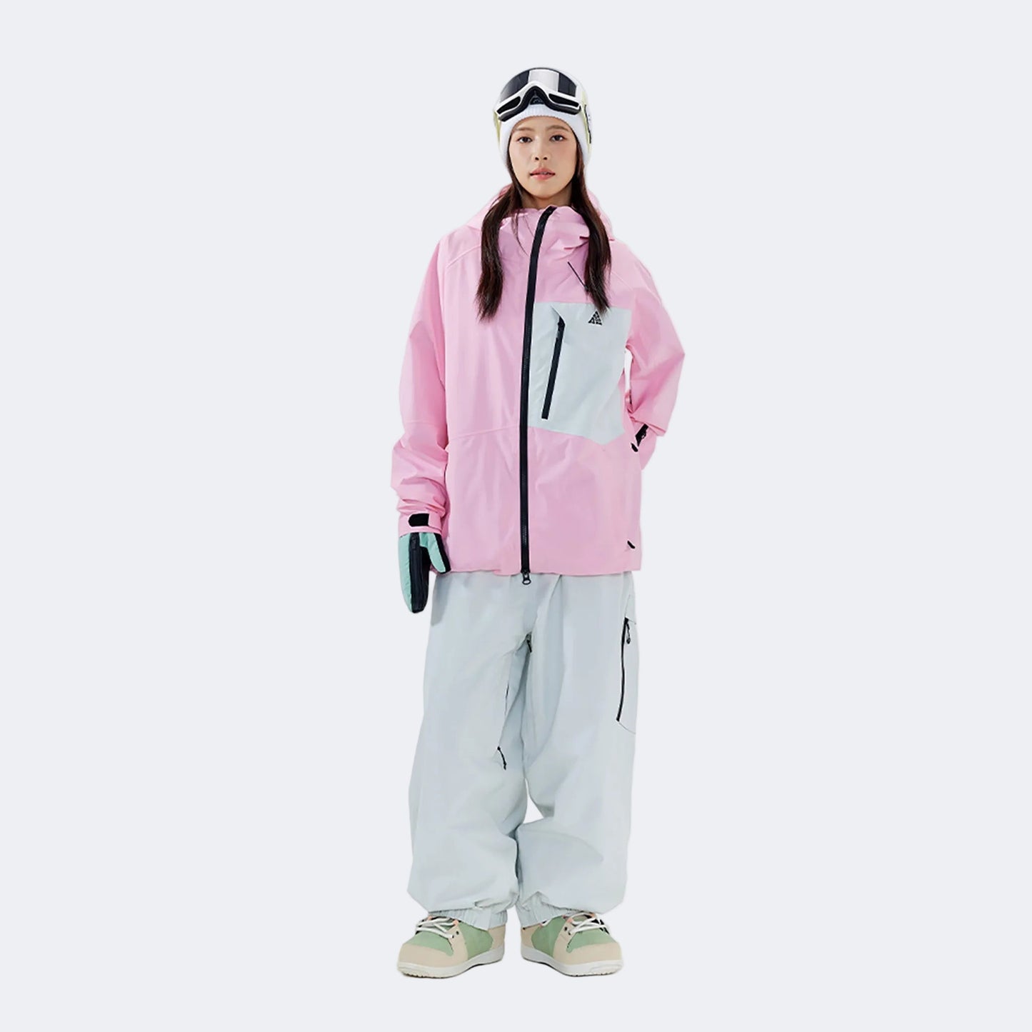 Clean-Fit color-blocked waterproof and warm ski suit set - NANEND